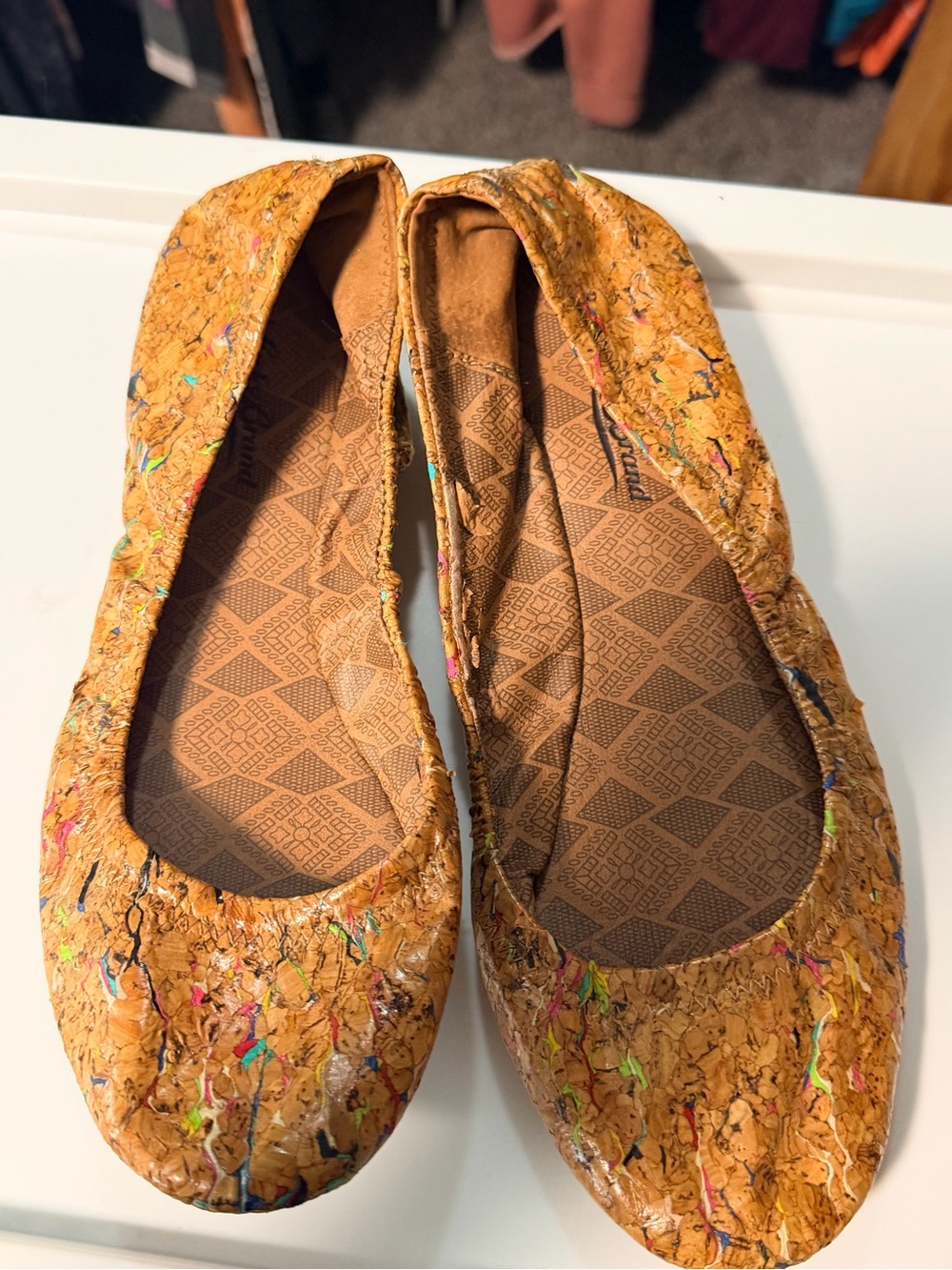 Eddie Bauer Cork Texture Ballet Flats Boho Comfort Shoes